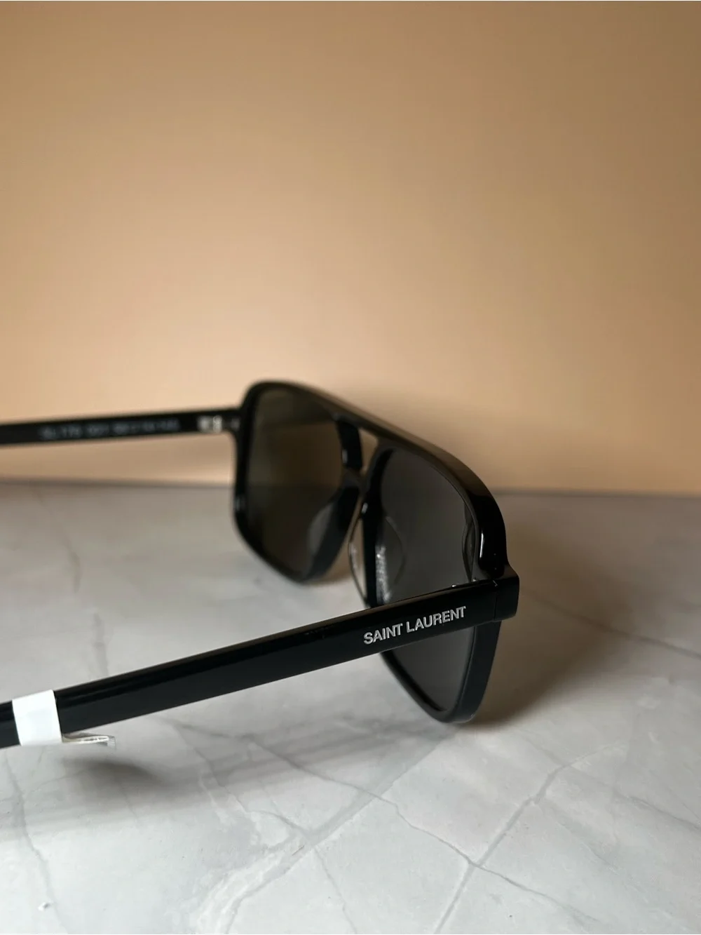 Saint Laurent SL176 001 Black Square Aviator Sunglasses 58-14-145 Made in Italy
